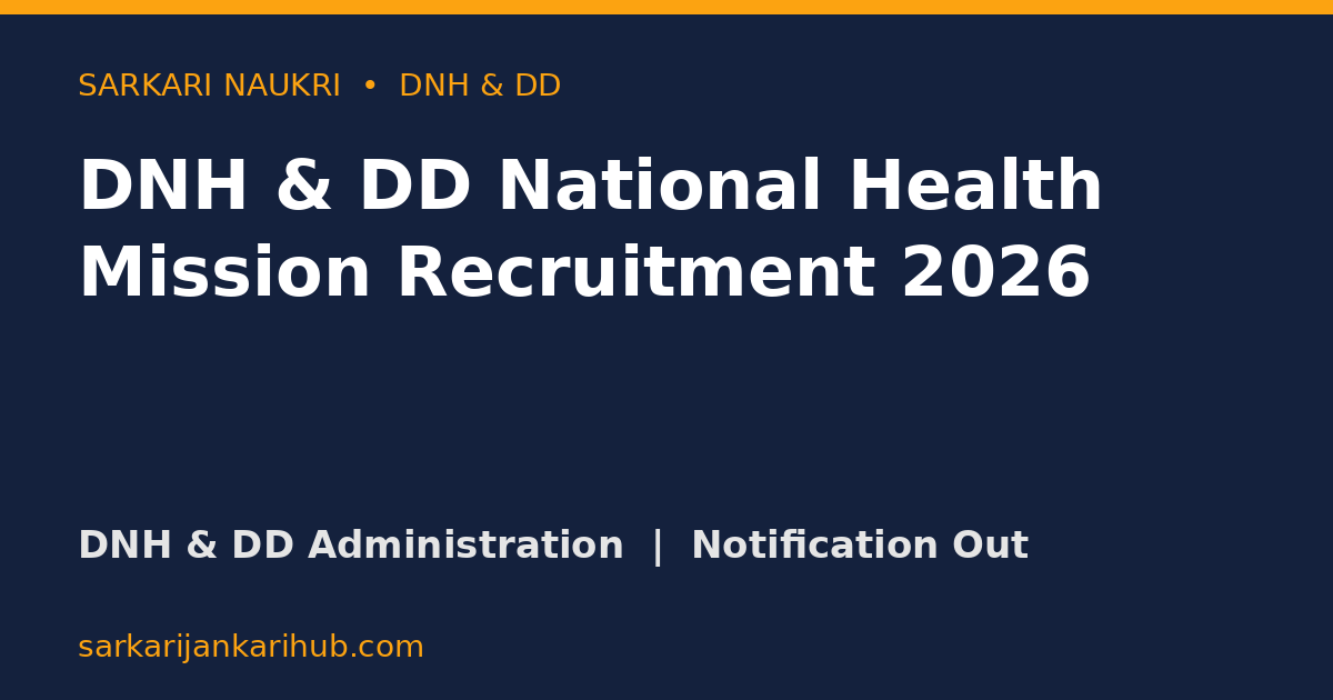 DNH & DD National Health Mission Recruitment 2026
