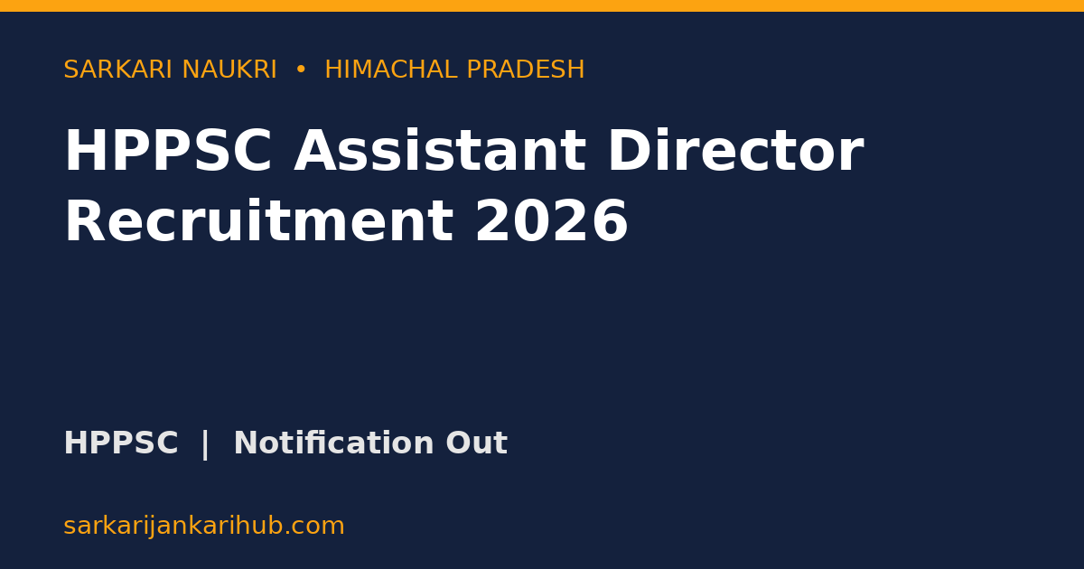 HPPSC Assistant Director Recruitment 2026