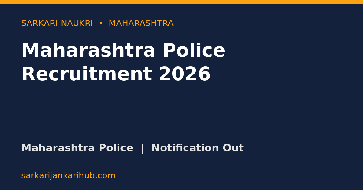 Maharashtra Police Recruitment 2026